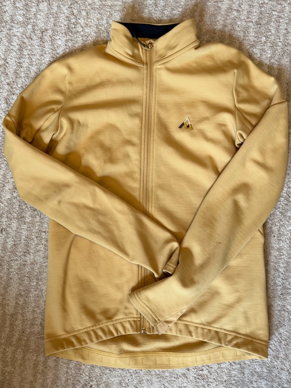 Women’s cycling jersey merino fleece butter yellow zip